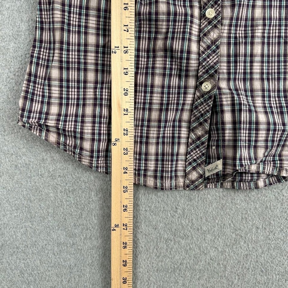 Woolrich‎ Womens Plaid Short Sleeve Button Up Shirt Size Small Purple Pink Blue - Picture 4 of 6